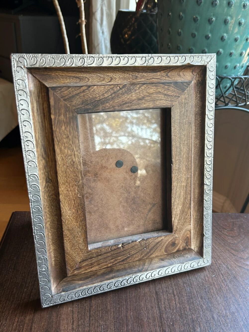 New brown wood frame metal border made in India